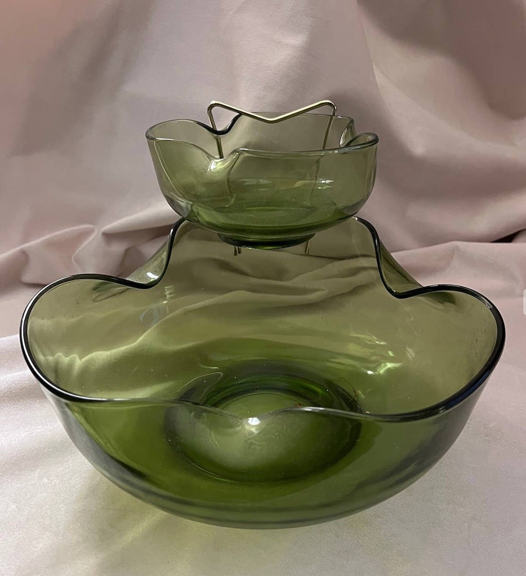 Vintage Anchor Hocking Chip and Dip Glass Set Etsy