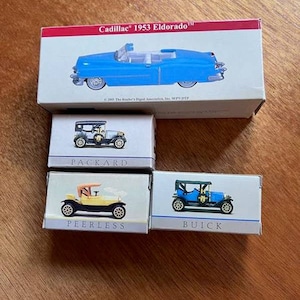 High Speed 1953 Cadillac and Wondrie Metal Products Toy Antique Cars - lot of 4