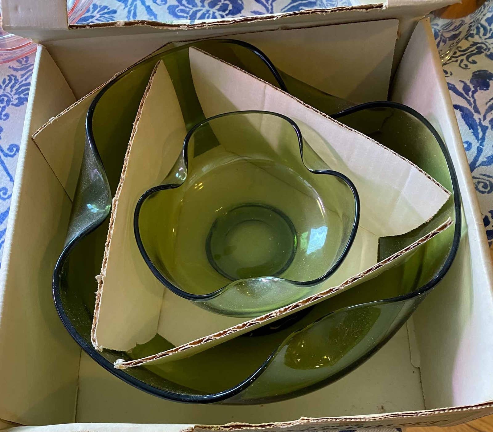 Vintage Anchor Hocking Chip and Dip Glass Set Etsy