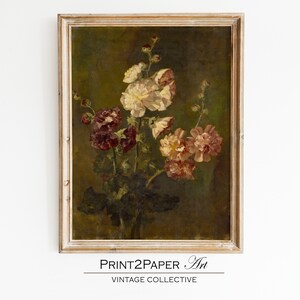 Still Life Flowers Oil Painting | PRINTABLE Digital Antique Art | Eclectic Art Download | Art Home Decor | Floral Print