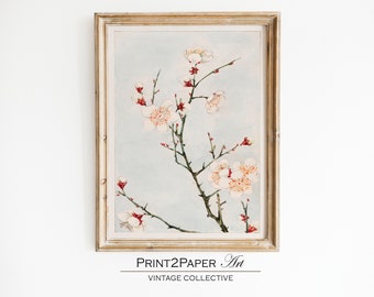 Vintage Plum Blossom Print: Japanese Floral Wall Art (Digital Print)