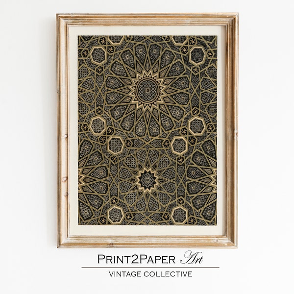 Arabian Pattern | Original 1888 edition by Albert Racine | PRINTABLE Wall Art | Vintage Print | Warm Aesthetic Home Decor Digital