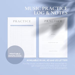 Folha de registro de prática musical, rastreador de prática, diário do músico, registro de prática, registro de prática de graduação em música da universidade, PDF