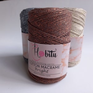 Hobitu Cotton Macrame Bright 250gr/225m/205meter Bag, Runner, Supla, Wall Ornament, Decorative Rugs and many more accessories