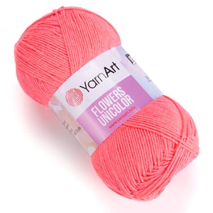 Yarnart Flowers Unicolor, Amigurumi-garen, Babygaren, Breigaren, Zomergaren, Haakgaren, 1,76 Oz, 218,72 Yds