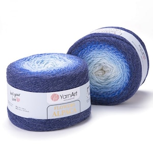 YarnArt Flowers Alpaca - Multicolor Knitting Yarn, Wool Yarn, Cake Yarn, Crocheting, Shawl Yarn, 20% Alpaca, Acrylic, 8.80 Oz, 1027.98 Yds