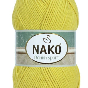 Nako Denim Sport Yarn,Cotton Acrylic Yarn,Suitable For Cardigan,Vest,Scarf,Beret,Crochet Yarn,Knitting Yarn