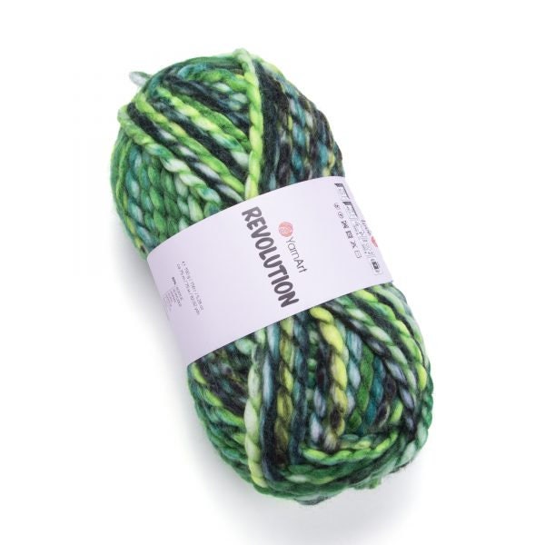 YARNART REVOLUTİON-Multicolor Knitting Yarn,Sweater Yarn,20% Wool,Super Bulky,Chunky Yarn,Wool Yarn
