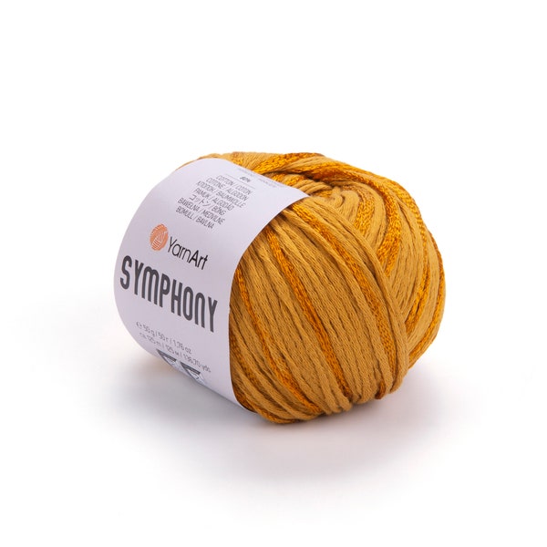 Yarnart Symphony,Summer Yarn,Crochet Yarn,Knitting Yarn,Shawl Yarn,80% Mercerized Cotton