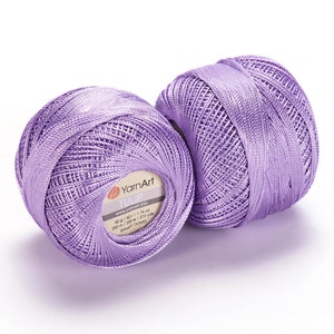 YARNART Tulip,Lace Thread,%100 Microfiber Crochet Thread,Sparkly lace Yarn,Summer Yarn,Needlepoint thread,Jewelry Thread,1.76  Oz,273 yds