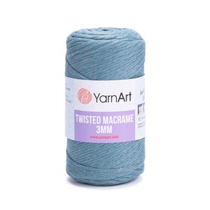 Yarnart Twısted Macrame 3 mm,Macrame Cord,80% Cotton Macrame,Macrame Rope,Macrame Bag,Macrame Rug,Combed Macrame