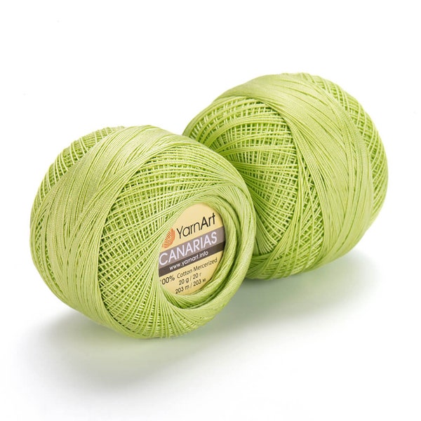 YARNART Canarias Yarn,Crochet Yarn,Mercerized Lace Yarn,100% Mercerized Cotton,Accessory Thread,Embroidery Thread, 1.76 Oz, 222 Yds