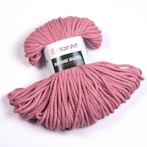 Yarnart Macrame Trançado, Macrame de Crochê, Macrame 55% Algodão, Cordão Macrame, Corda Macrame, Tapete Macrame, Bolsa Macrame