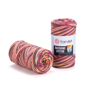 Yarnart Makramee Baumwolle VR, mehrfarbiges Makramee,gehäkeltes Makramee Garn,80% Baumwolle,Tasche,Läufer,Suupla,
