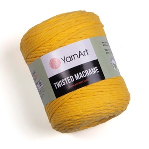 Yarnart Twısted macrame ,Cotton Macrame Rope,60 % Cotton Macrame Cord,Macrame Bag,Macrame Rug,Combed Macrame