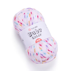 Yarnart Baby Color New, Soft Baby Yarn,Knitting Yarn,Seasonal Yarn,Colorful,Sport Yarn,Blanket Yarn,100% Acrylic