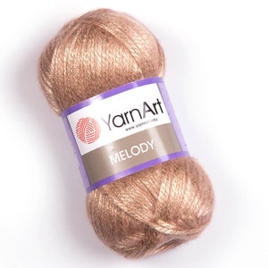 YARNART MELODY-Sparkle Yarn,Shiny Knitting Yarn,Metallic Yarn,Glittery Yarn,Wool Yarn,Acrylic Yarn,Fantasy Yarn