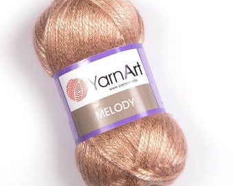 YARNART MELODY-Sparkle Yarn, Hilo de punto brillante, Hilo metálico, Hilo brillante, Hilo de lana, Hilo acrílico, Hilo de fantasía