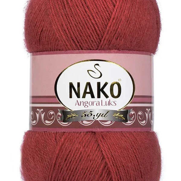 Nako Angora Luks, fil doux, fil de crochet, Mohair, fil acrylique, fil de châle, fil de chapeau, fil d'hiver, fil d'écharpe, fil de pull, fil de cardigan