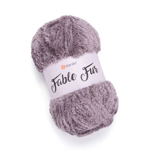 Yarnart Fable Pelzgarn,100% Micropolyester,Samt Strickgarn,Baby Garn,Amigurumi Garn,Plüschgarn