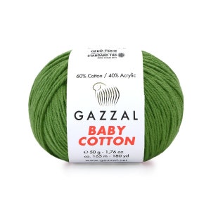 Gazzal Baby Cotton Yarn,50 grams,165 meters,Knitting Yarn, Amigurumi Crochet, Baby Cotton Yarn, ,Hypoallergenic Yarn,Cotton Amigurumi Yarns