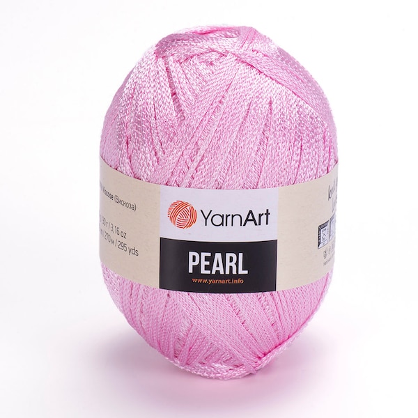 YARNART PEARL,100% Viscose,Shiny Knitting Yarn,Crochet,Lace Yarn,Dress Yarn,Summer Yarn,Sparkly Yarn,Silky Yarn
