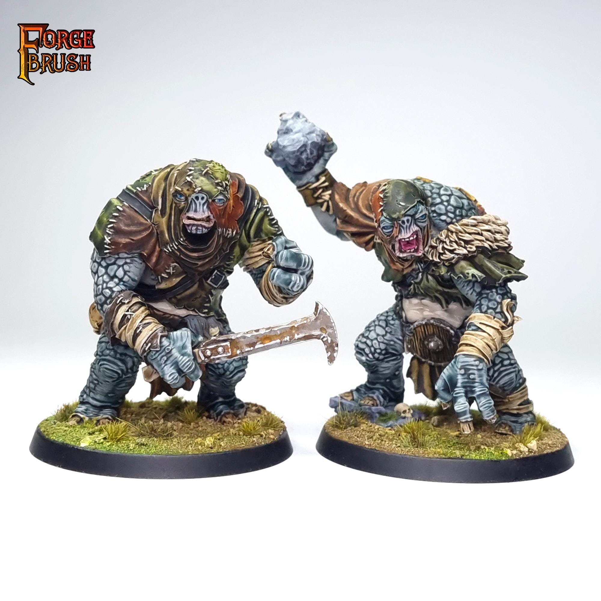PAINTED Hill Trolls of Angmar, MESBG Painting Commission. Hand