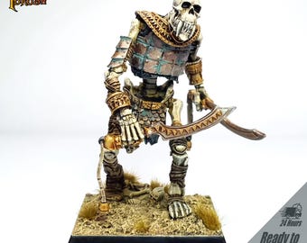 Painted Necrolith Colossus, Tomb Kings of Khemri army. Hand Painted miniature. Bone giant, Skeleton Giant. Custom Conversion miniature