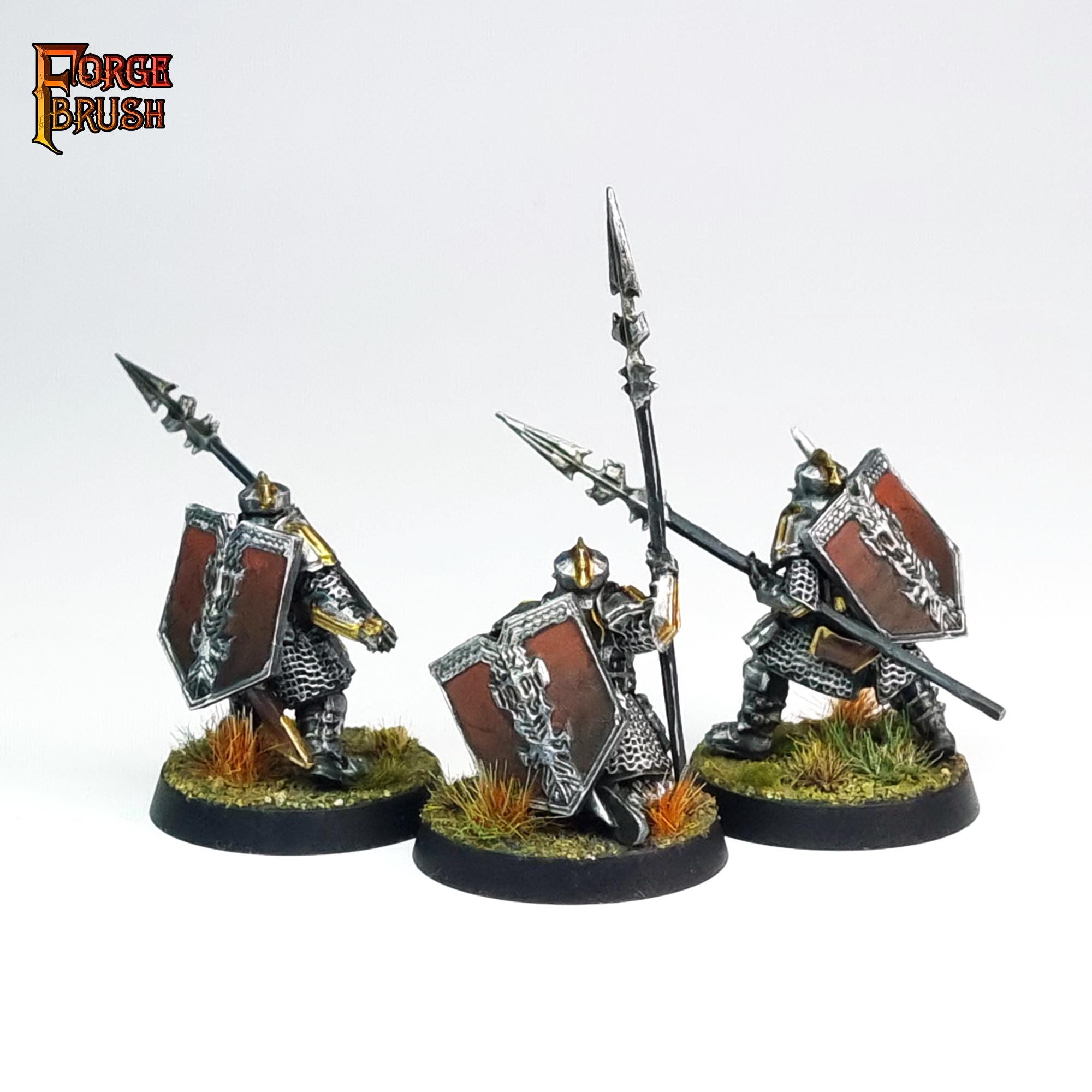 Iron Hills Dwarves With Spears Painted Miniatures. MESBG