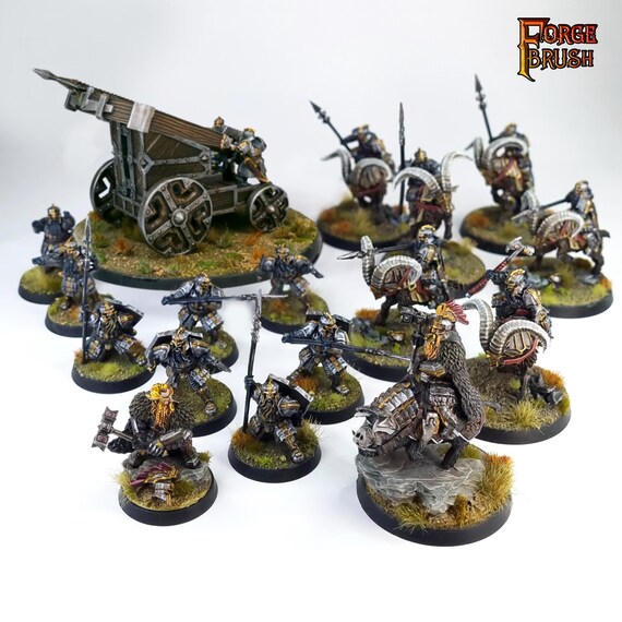 Iron Hills Army PAINTED. Dain Ironfoot, Ballista, Goat