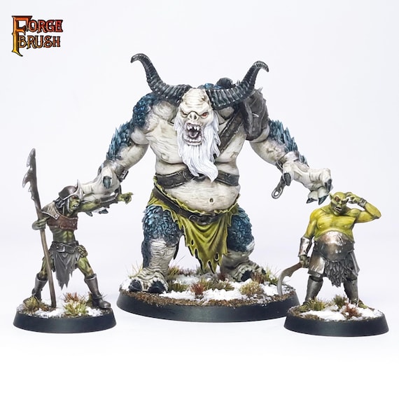 PAINTED Shank & Wrot, Snow Troll, Mesbg PAINTING COMMISSION