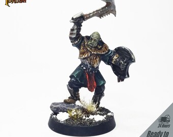 PAINTED Mordor Orc captain, Mordor orc commander, Angmar orc commander. MESBG Hand Painted miniature. Wargaming Painting Tabletop