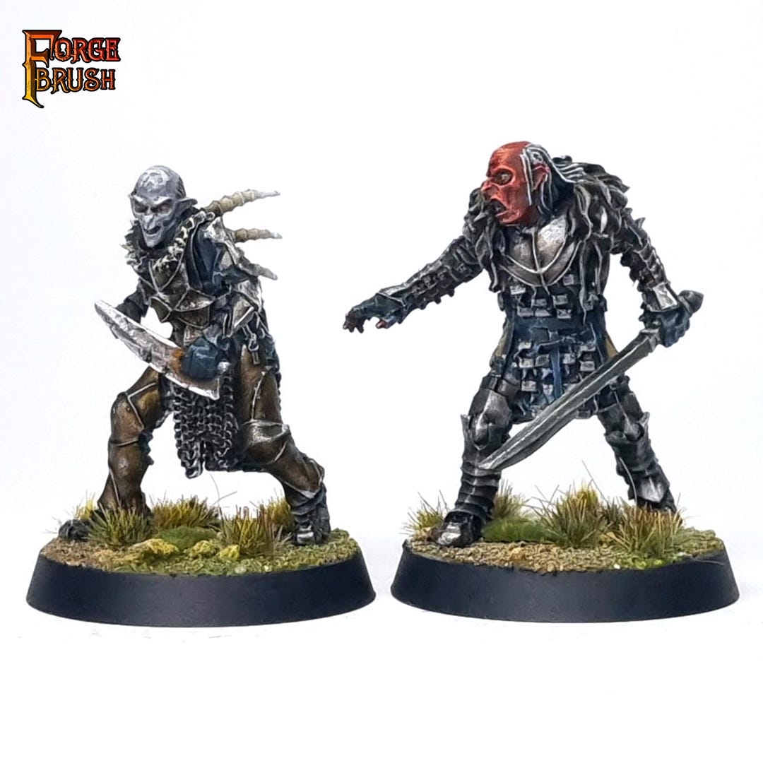Painted Snaga and Grishnakh, Mordor Orc Commanders. Middle Earth