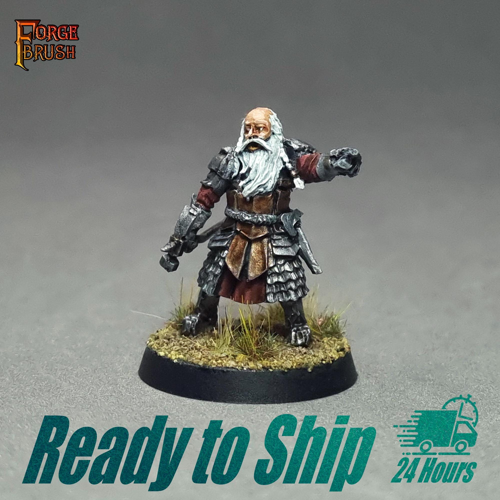 Jim Jidhed snart kommer natten 北欧メロハーAOR PAINTED Grim Hammer Captain Erebor Miniature Mesbg, Middle Earth