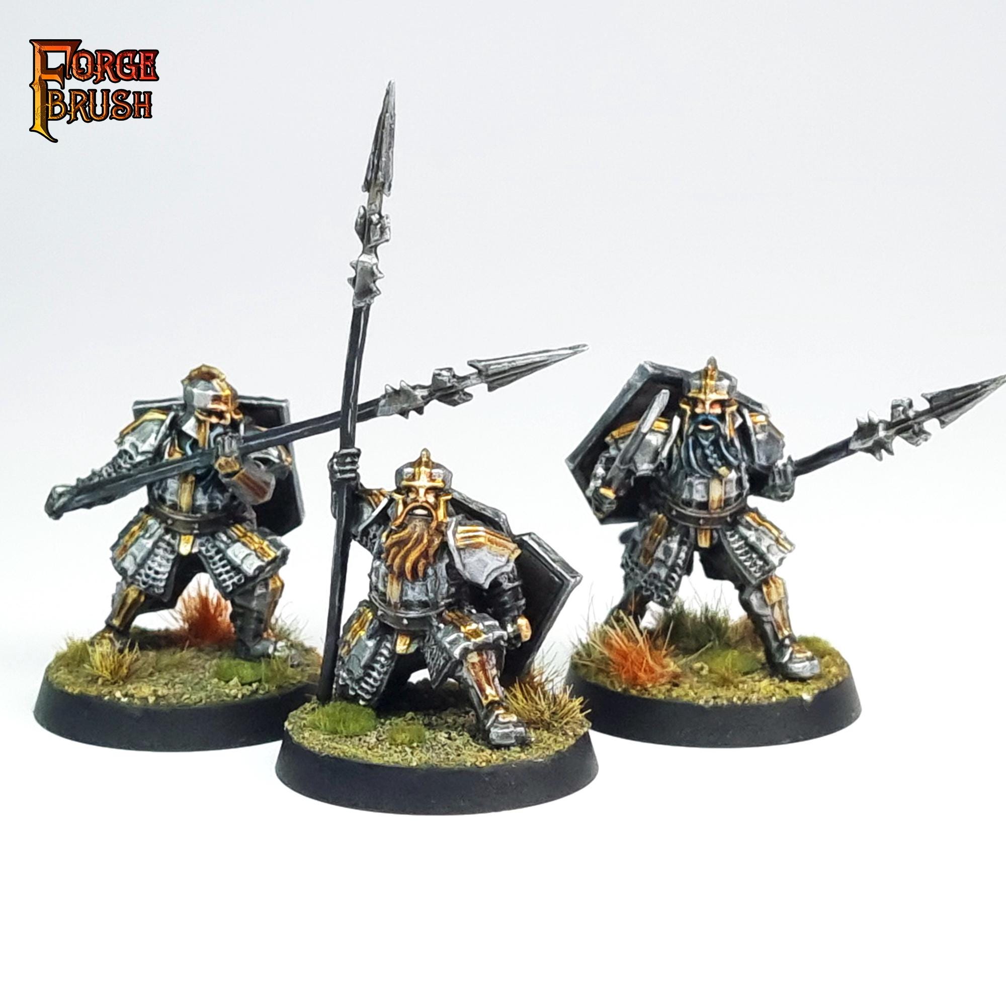 Iron Hills Dwarves With Spears Painted Miniatures. MESBG