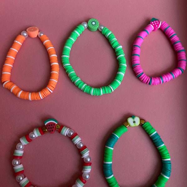 Clay Bead Bracelets Etsy UK