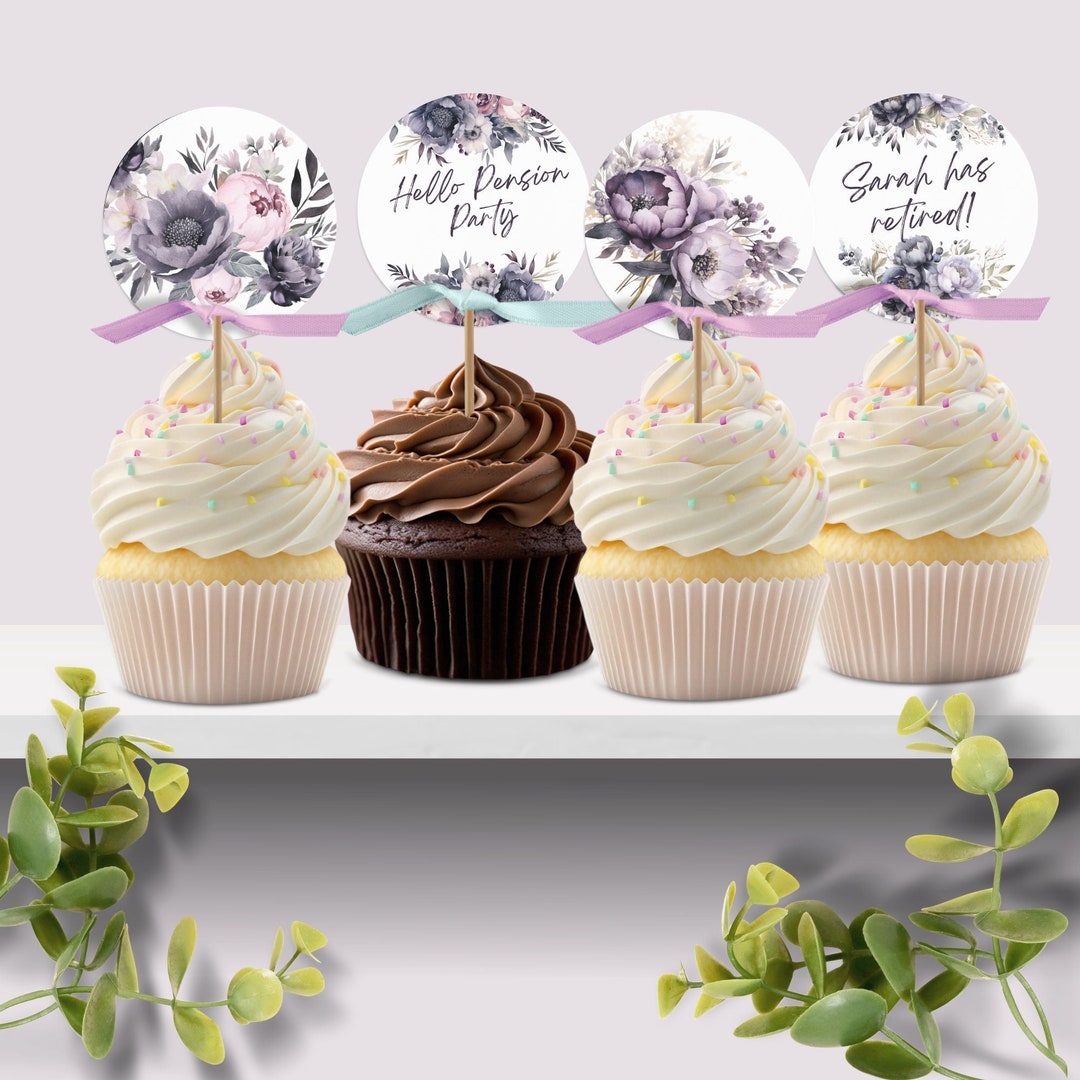 Floral Cupcake Toppers Printable Cake Decor Instant - Etsy