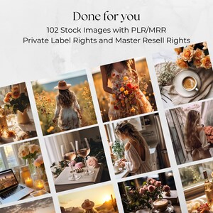 102 Golden Hour Boho stock photo bundle | Master Resell Rights | Digital Marketing | Lifestyle photos | Done for you | Work from Home