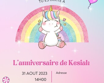 Unicorn Birthday Invitation