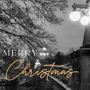Frohe Weihnachten *Digitaler Download* Postkarte mit Umschlag, South Bend Indiana