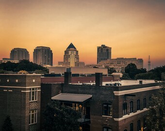 Uptown Charlotte Sunset Skyline Photography Print (Digital Download)