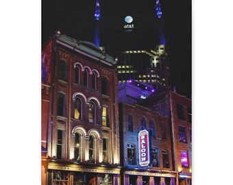 Broadway & the Batman Building | Nashville, TN | Music City USA | Canvas Photography Print