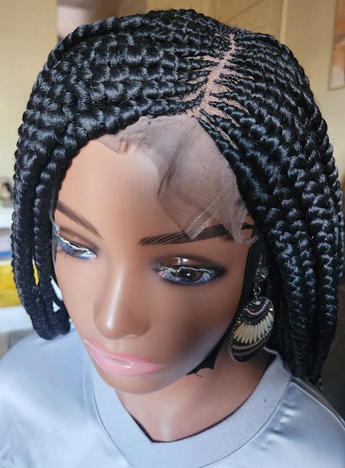Synthetic Full Lace Cornrow Box Braids Wig 40