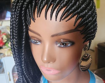 braided cornrow wig Poney tail libre with braided side 1B