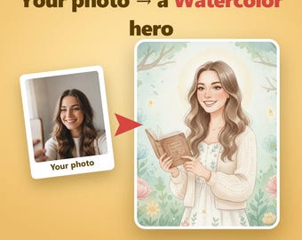 Custom Watercolor Storybook From Photo | Personalized Keepsake Art (PDF)