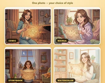 Custom Comic, Manga, Anime, Watercolor Portrait (Digital Download)