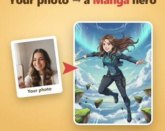 Custom Manga Book From Photo | Personalized Anime Story Portrait (PDF)