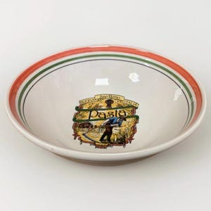 Tre Ci Himark San Remo Buona Italia 12&quot; Ribbed Pasta Serving Bowl | CCC | Large and Deep | Made in Italy | Authentic Ceramiche | Vintage