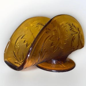 Tiara Indiana Glass Amber Sandwich Glas Serviettenhalter | Wüstengold | SELTEN | 19 cm | Jahrgang 1980er Jahre