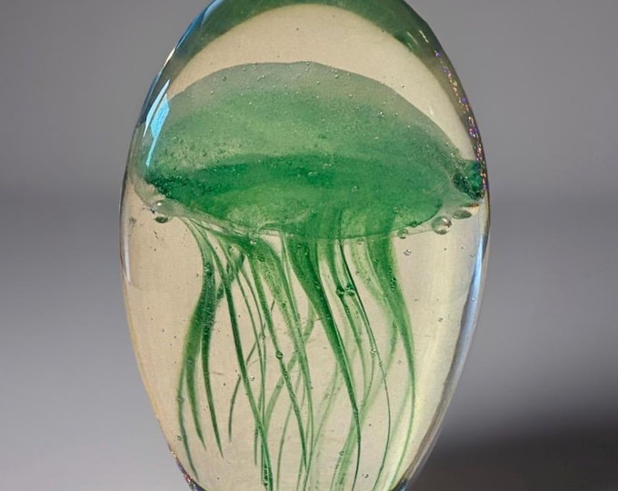 Vintage Jellyfish Art Glass Paperweight GLOWS IN DARK - Etsy
